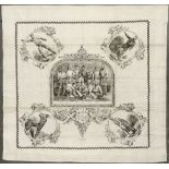 CRICKET - A CREAM SILK HEAD SQUARE printed with a central image of 'The Australian Cricket Team'