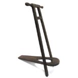 A TEAK FOLDING BOOT JACK 83cm high