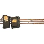 FISHING RODS X2 including a Milwards ''Flyrover'' two piece with spare top 9'5'' rod and another