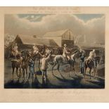 AFTER H. ALKEN 'The first steeple-chase on Record', a set of four colour engravings, 35.5 x 41.5cm