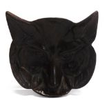 A CAST FOX HEAD ASHTRAY the reverse impressed, 'J & J Siddons, 1300', wide 11cm