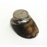 A HORSE HOOF INKWELL with plated mounts, the hinged cover engraved 'Speculator 1905', the shoe