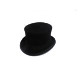 A GENT'S BLACK FELT TOP HAT by Wilson & Stafford, size 71/2'