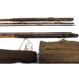 FISHING RODS X2 A J.W Martin ''The Trent Otter'' three piece bamboo/greenheart fishing rod and