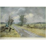 AFTER LIONEL EDWARDS 'The Beaufort Hunt. Across the Foss Road', colour print, signed in pencil lower