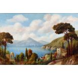 J.H. LEWIS (BRITISH, LATE 19TH / EARLY 20TH CENTURY) Italian lake landscape, oil on board, signed