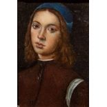 CONTINENTAL SCHOOL (20TH CENTURY), AFTER PIETRO PERUGINO Portrait miniature of a young man, oil on