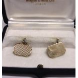 A PAIR OF 9 CARAT GOLD CUFFLINKS by Mappin & Webb, London 1979, 7.5g gross, cased