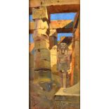 TONY BINDER (AUSTRIAN, 1868-1944) Luxor Temple, Luxor, oil on board, signed lower left, dated 'Luxor