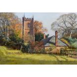 BARRY WATKIN, F.R.S.A. (BRITISH, CONTEMPORARY) 'The Parish Church of St. Peter and St. Paul, Combe