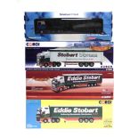 FOUR 'EDDIE STOBART' DIECAST MODEL LORRIES comprising a Corgi No.CC13756, Scannia R Moving Floor