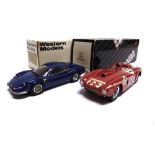 [WHITE METAL]. TWO 1/43 SCALE WESTERN MODELS CARS comprising a No.WRK40X, 1954 Ferrari 375 Plus