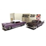 [WHITE METAL]. TWO 1/43 SCALE WESTERN MODELS CARS comprising a Kim's Classics No.1, 1960 Chrysler