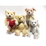 FOUR STEIFF COLLECTOR'S TEDDY BEARS including a Guardian Angel, limited edition of 1,500, the