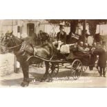 POSTCARDS - SOMERSET Seventeen cards, including real photographic views of Wedmore's State Carriage,