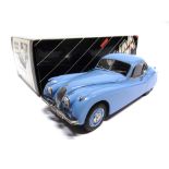 [WHITE METAL]. A 1/24 SCALE WESTERN MODELS JAGUAR XK120 FIXED HEAD COUPE pale blue, near mint (