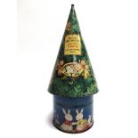 A CRAWFORD & SONS 'LUCIE ATTWELL'S FAIRY TREE BISCUIT MONEY BOX' printed with fairies and woodland