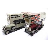 [WHITE METAL]. TWO 1/43 SCALE WESTERN MODELS CARS comprising a No.WMS27X, 1926 Rolls-Royce Phantom I