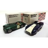 [WHITE METAL]. TWO 1/43 SCALE WESTERN MODELS CARS comprising a No.WRK29, 1955 Aston Martin DB3S Le