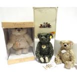 THREE STEIFF COLLECTOR'S TEDDY BEARS including Jewels, 2007 Swarovski Teddy Bear, light peach,