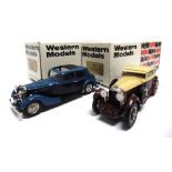[WHITE METAL]. TWO 1/43 SCALE WESTERN MODELS CARS comprising a No.WMS32, 1930 Bentley 6 1/2 Litre (