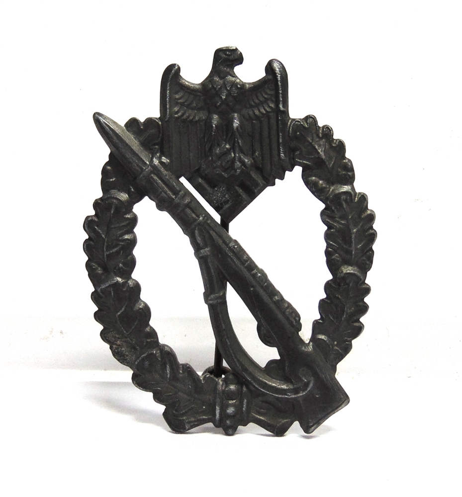 A GERMAN THIRD REICH INFANTRY ASSAULT BADGE by Ferdinand Weidmann of Frankfurt, maker marked to