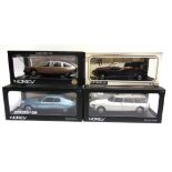 FOUR 1/18 SCALE DIECAST MODEL CARS comprising a Norev No.181589, Citroen SM, metallic blue; Norev