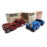 [WHITE METAL]. TWO 1/43 SCALE WESTERN MODELS CARS comprising a No.WMS39, 1938 Bugatti 57 Corsica