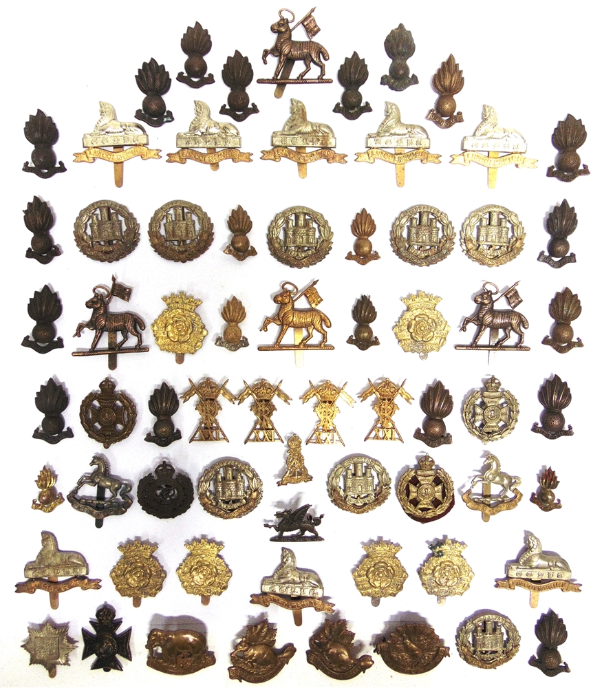 ASSORTED CAP BADGES including those for the Lincolnshire Regiment; Northamptonshire Regiment;