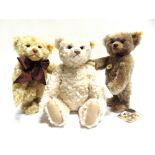 THREE STEIFF COLLECTOR'S TEDDY BEARS the largest 38.5cm high, all unboxed.