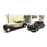 [WHITE METAL]. TWO 1/43 SCALE MODEL CARS comprising a Tin Wizard No.3.01, Bugatti Type 46 Cabriolet,