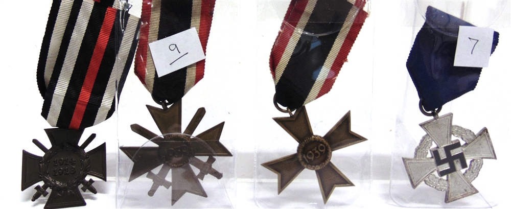 A SECOND WORLD WAR GERMAN THIRD REICH GROUP OF FOUR MEDALS comprising a Hindenberg Cross, with