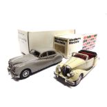 [WHITE METAL]. TWO 1/43 SCALE MODEL CARS comprising a Western Models No.WMS41X, Jaguar Mk V