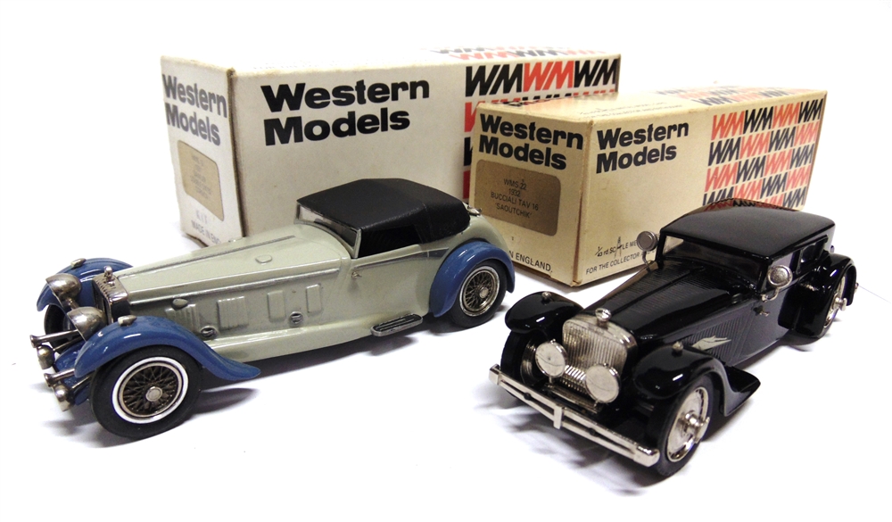 [WHITE METAL]. TWO 1/43 SCALE WESTERN MODELS CARS comprising a No.WMS22, 1932 Bucciali Tav 16 '