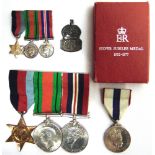 A SECOND WORLD WAR & LATER GROUP OF FOUR MEDALS comprising the 1939-45 Star, Defence Medal and War