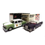 [WHITE METAL]. TWO 1/43 SCALE WESTERN MODELS CARS comprising a No.WP111, 1973 Lincoln Continental Mk