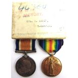 A GREAT WAR PAIR OF MEDALS TO CORPORAL A. SMITH, 5TH LONDON REGIMENT comprising the British War