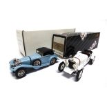 [WHITE METAL]. TWO 1/43 SCALE WESTERN MODELS CARS comprising a Plumbies No.14, 1928 Mercedes SSK,