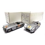 [WHITE METAL]. TWO 1/43 SCALE WESTERN MODELS CARS comprising an RTMC 1955 Mercedes-Benz 300SL