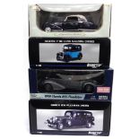 FOUR 1/18 SCALE DIECAST MODEL CARS comprising a Ricko Ricko No.32109, 1935 Horch 851 Pullman, black;