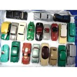 TWENTY DINKY DIECAST MODEL CARS circa 1940s-60s, each repainted, all unboxed.