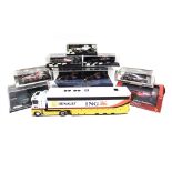 EIGHT 1/43 SCALE DIECAST MODEL CARS comprising five Formula 1 (including a Minichamps Red Bull