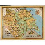 A BRITISH RAILWAYS POSTER, 'A MAP OF YORKSHIRE' after Estra Clark, 1949, printed by Waterlow &