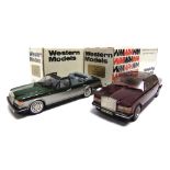 [WHITE METAL]. TWO 1/43 SCALE WESTERN MODELS CARS comprising a No.WP105, 1981 Rolls-Royce Silver