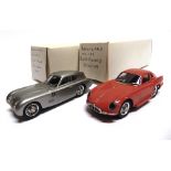 [WHITE METAL]. TWO 1/43 SCALE REPLICARS MODEL CARS comprising a No.101, Alfa Romeo Sportiva, red,