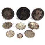 GREAT BRITAIN - ASSORTED SILVER comprising a George III three shillings, 1811; George III