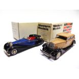 [WHITE METAL]. TWO 1/43 SCALE WESTERN MODELS CARS comprising a Plumbies No.50, 1932 Maybach