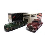 [WHITE METAL]. TWO 1/43 SCALE WESTERN MODELS CARS comprising a No.WMS49, 1964 Bentley S III,