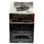 FOUR 1/18 SCALE DIECAST MODEL CARS comprising an Auto Art No.73511, 1956 Jaguar XKSS, dark green;