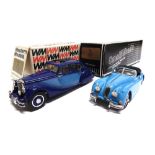 [WHITE METAL]. TWO 1/43 SCALE WESTERN MODELS CARS comprising a No.WMS 41, 1949 Jaguar Mk V Saloon,